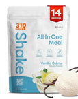310 Nutrition All-In-One Meal Replacement Shake Powder - Plant-Based Protein Smoothie Blend w/High Fiber, Probiotics & Adaptogens - Low Carb, Vegan, Keto & Paleo Friendly - Vanilla Creme - 14 Srv