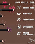 Juvia's Place Long Wear Lip Pencil – So Rare – Waterproof & Kiss-proof, Long Lasting Lip Liner, Smooth Makeup Application - Soft Matte Finish Base for Lipstick - 13 Hours of Wear for Everyday Use