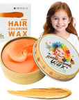 Temporary Orange Hair Color Wax for Kids, Women, Men - Washable Styling Mud, Instant Coloring Gel Cream for Girls, Boys, Teens - DIY Dye for Cosplay, Halloween, Children's Day