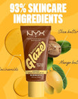 NYX PROFESSIONAL MAKEUP Buttermelt Glaze Soft Glow Skin Tint + SPF 30, Up To 12HR Wear, 08 Nutmeg Butta