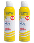 Seaweed Bath Co. Kid's Mineral SPF 50 Broad Spectrum Sunscreen Spray, 6 Ounce (Pack of 2), Papaya Scented, Water Resistant, Tear Free, Sensitive Formula, with Zinc Oxide, Rainbow Seaweed, Watermelon