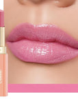Oulac Warm Pink Shine Lipstick - Moisturizing Lip Stick Glossy Tinted Lip Balm, Sheer Shine Juicy Finish, Lightweight and Hydrating Formula for Dry Lip Care, Vegan 2.2g/0.07oz (07)