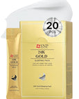 SNP Overnight 24K Gold Night Cream with Collagen | Travel Size Individual Packaging | Hydrating and Nourishing for All Skin Types | Korean Face Skincare | Self Care Facial Skin | 20 Pack