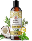 GuruNanda Rosemary Mint for Hair Growth with Keratin & Vitamin E Oil - Encourages Scalp, Shine & Hair Strengthening- 100% Natural, Cruelty-Free, 8oz
