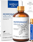 HIQILI Peppermint Essential Oil Add to Spray, Diffuser, Can Enjoy Air Freshening, Use in Kitchen, Bedroom, Office, Extra Free Travel Bottle - 3.38 Fl Oz/100 ML
