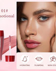 Juicy Lip Plumping Gloss, Pink Tinted Lip Gloss Lip Plumper, Hydrating Moisturizing Lip Tint Stain, Highly Pigmented Shine Glossy Lip Oil, Long-Lasting Lip Gloss For Women Girls Dry Lip Care-01#