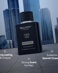 BellaVita Luxury CEO Man INTENSE Eau De Perfume for Men (3.4 fl.oz) | Long-Lasting Mens Cologne with Bergamot, Lavender, Orchid & Musk | Bold & Woody Gift Perfume Cologne for Men | Vegan CEO Fragrance