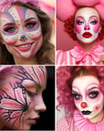 BADCOLOR Pink Face Body Paint Stick, Cream Blendable Full Coverage Eye Black Facepaints for Adult Children, Professional Hypoallergenic Face Painting Kit for Halloween Special Effects Cosplay Party