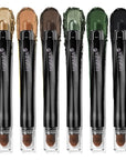FIREFLIES LIGHT Eyeshadow Stick Makeup 6PCS Set, Green Metallic Shimmer Matte Cream Eye Shadow Eyeliner Brightener Pencil Crayon - FIREFLIES LIGHT