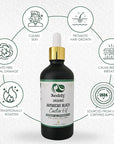 Seddy Organic Jamaican Black Castor Oil - with Rosemary & Peppermint in Glass Bottle - Cold Pressed | Hexane-Free | Promotes Hair Growth | Strengthens Hair | Hair Treatment Oil - 3.4 Fl. Oz