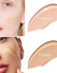 AirBrush Foundation Spray With Primer and Brush, Silky Mist Foundation Spray Makeup, Full Coverage Foundation for Smooth Radiant Finish, Formula Breathable Lightweight Hydrating(#1 Natural)