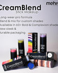 Mehron Makeup CreamBlend Stick | Face Paint, Body Paint, & Foundation Cream Makeup | Perfect for Halloween .75 oz (21 g) (Light 3)