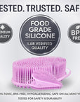 Avilana Silicone Body Scrubber – Gentle Shower Brush & Loofah Alternative- Food Grade & Lab Tested – Fast-Drying, Hygienic, BPA-Free Silicone Body Gentle Exfoliator (Pink, Body & Face)
