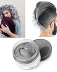 Silver Gray Hair Color Wax, Natural Hairstyle Wax 4.23 oz, Temporary Hairstyle Cream for Party, Cosplay, Halloween, Daily use, Date, Clubbing (Silver Grey)