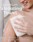MainBasics Exfoliating Shower Towel - Japanese Nylon Bath Towel and Body Washcloth, Quick-Dry, Durable, Deep Exfoliation (Set of 3, Airy Blossom)