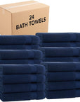 Arkwright Bath Towels Set of 4 - (Bulk Case of 24) Super Soft 100% Cotton, 600 GSM Quick Dry & Absorbent, Luxury Bathroom Essentials for Hotels, Spa, Hosts, and Vacation Rentals, Lapis Navy