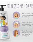 2 in 1 Natural Kids Shampoo and Conditioner, Tear Free | For Toddlers with Curly Hair | For All Kids Hair Types | Coconut & Lime Twist, Made in the USA, 32 Fl Oz