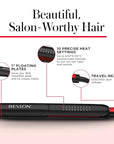 REVLON SmoothStay Coconut Oil Infused Hair Straightener - Flat Iron Hair Straightener for Sleek Straight Hairstyles, Enhanced Shine and Moisture (1 in)