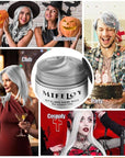 Temporary Silver White Hair Spray Color Wax 4.23 oz, Instant Natural Hairstyle Cream Dye, Disposable Coloring Mud for Men Women, Washable Styling Pomades, Party Cosplay DIY Halloween