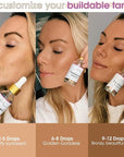 GLEOW Face Tanning Drops to Add to Moisturizer, Face Self Tanner with Revitalizing Cream, Bronzing Drops with Hydrating Cream 1oz+3.4oz