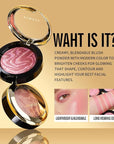 KIMUSE Baked Blush, Lighting Glow Marbleized Blush Powder Face