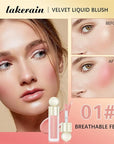 Liquid Blush, Natural Matte Velvet Finish, Soft Cream Liquid Face Blush for Cheeks, Skin Tint Rubor Makeup, Long Lasting Lightweight Blendable (#01 Nude Pink)