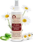 2% BHA Folliculitis Body Oil Spray - Salicylic Acid Body Mist with Tea Tree Oil & Aloe Vera - Spray Moisturizer for Dry Skin, Clogged Pores & Irritation, 4 fl. oz