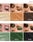 FIREFLIES LIGHT Eyeshadow Stick Makeup 6PCS Set, Green Metallic Shimmer Matte Cream Eye Shadow Eyeliner Brightener Pencil Crayon - FIREFLIES LIGHT