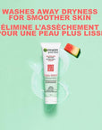 Garnier SkinActive Green Labs Hyalu-Melon Smoothing Milky Washable Cleanser with Hyaluronic Acid + Watermelon for Dehydrated Skin, Fine Lines, (Packaging May Vary), 4.4 FL Oz
