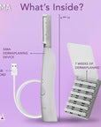 SPA SCIENCES - SIMA Patented Dermaplane Razor for Women Face – Painless 2-in-1 Facial Exfoliation & Peach Fuzz Hair Removal – Anti-Aging – 3 Speeds – Rechargeable – 7 Weeks Treatment