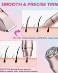 Bikini Trimmer for Women 2-in-1 – Rechargeable Electric Razors for Women, Painless Electric Shaver for Bikini, Underarm, Legs, Arms – IPX7 Waterproof, Compact Travel Design