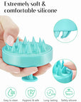 HEETA Scalp Massager Hair Growth, Soft Silicone Scalp Scrubber Shampoo Brush for Exfoliation, Dandruff Removal Head Massage Stress Relax, Wet & Dry Use for Thick Thin Curly Hair Care, Green