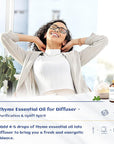 HIQILI 3.38 Fl Oz Thyme Essential Oil, 100% Pure Undiluted for Hair, Skin, Diffuser, Aromatherapy, Includes 10ML Travel Bottle - 100ML