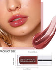 Lip Glow Oil, Mahogany, Lip Care Product with Hydrating Plumping Lip Gloss, Clear Tinted Lip Oil for Dry Lips, Nourishing Lip Gloss Oil, Christmas Makeup Gift for Women