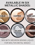 Mehron Makeup Metallic Powder (.17 Ounce) with Mixing 1 oz