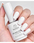 Beetles White Gel Nail Polish,15ml French UV Nail Polish Soak Off Nail Art Manicure Salon DIY Design Home Snowdrop Gift for Woman Colorful Bottle Gel