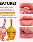 Honey Lip Oil Set, 2pcs Moisturizing Cute Lip Gloss Gift Set, Jelly Honey Lip Oil Gloss, Colorless Lip Care Oils For Very Dry Lips, Plumping & Hydrating Lip Glow Oil Lip Care Products