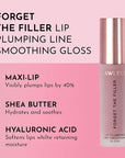 Women's Forget The Filler Lip Plumper Line Gloss, Velvet, Pink, 0.11 Fl Oz (Pack of 1)