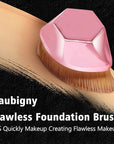 Foundation Brush, Daubigny Perfect Makeup Brush for Face Blush Liquid Powder Foundation Brush for Blending Liquid, Cream or Flawless Powder Cosmetics with Protective Case (Rose Golden)
