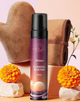 Self Tanner Mousse for Women - Medium Bronze Sunless Tanning Foam with Fake Tan Mitt & Strap, Buildable Natural Glow, Aloe Vera & Coconut, Vegan, Streak-Free, Odorless (8.5 Fl Oz)