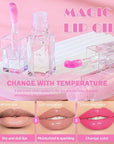 Color Changing Lip Oil,Clear to Pink Magic Big Lip