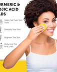 VALITIC Turmeric Kojic Acid Cleansing Pads - Exfoliating Dark Spot Remover for Face with Vitamin C, Alpha Arbutin, Niacinamide and Retinol - Kojic Acid And Turmeric Cleansing Pads - 60 Units
