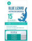 3-Pack Blue Lizard Mineral SPF 15 Lip Balm: Broad Spectrum Sun Protection, Natural Coconut Flavor, 8 Natural Oils, Infused with Australian Kakadu Plum, Rich in Vitamin C, Vegan, Each Tube 0.13 oz.