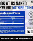 Naked Creatine - Strawberry Flavored Creatine Monohydrate - Real Strawberry Powder, Nothing Artificial, Muscle Growth, Vegan, Non-GMO, Gluten Free, Soy Free - 45 Servings
