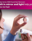 Philips Beauty Lady Electric Shaver Series 8000 with Electric Facial Hair Remover, Cordless, BRL166/91