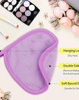 HOMEXCEL Makeup Remover Cloth 12 Count (Pack of 1), Reusable Makeup Remover Pads, Washable Ultra Soft Facial Cleansing Cloths For All Skin Types, 5 X 5 In, Purple