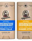 Dr. Squatch Natural Deodorant for Men - Odor-Squatching Aluminum Free - Fresh Falls & Summer Citrus (2.65 oz, 2-Pack)