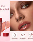 Juicy Lip Plumping Gloss, Orange Tinted Lip Gloss Lip Plumper, Hydrating Moisturizing Lip Tint Stain,Highly Pigmented Shine Glossy Lip Oil, Long-Lasting Lip Gloss For Women Girls Dry Lip Care-02#