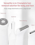 4-in1 Facial Hair Removal for Women, Painless Electric Face Shaver, USB Rechargeable, Ease of Use, Portable