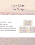 A LA MAISON Rose Lilac Bar Soap - Triple French Milled Natural Moisturizing Hand Soap Bar (1 Bar of Soap, 8.8 oz)